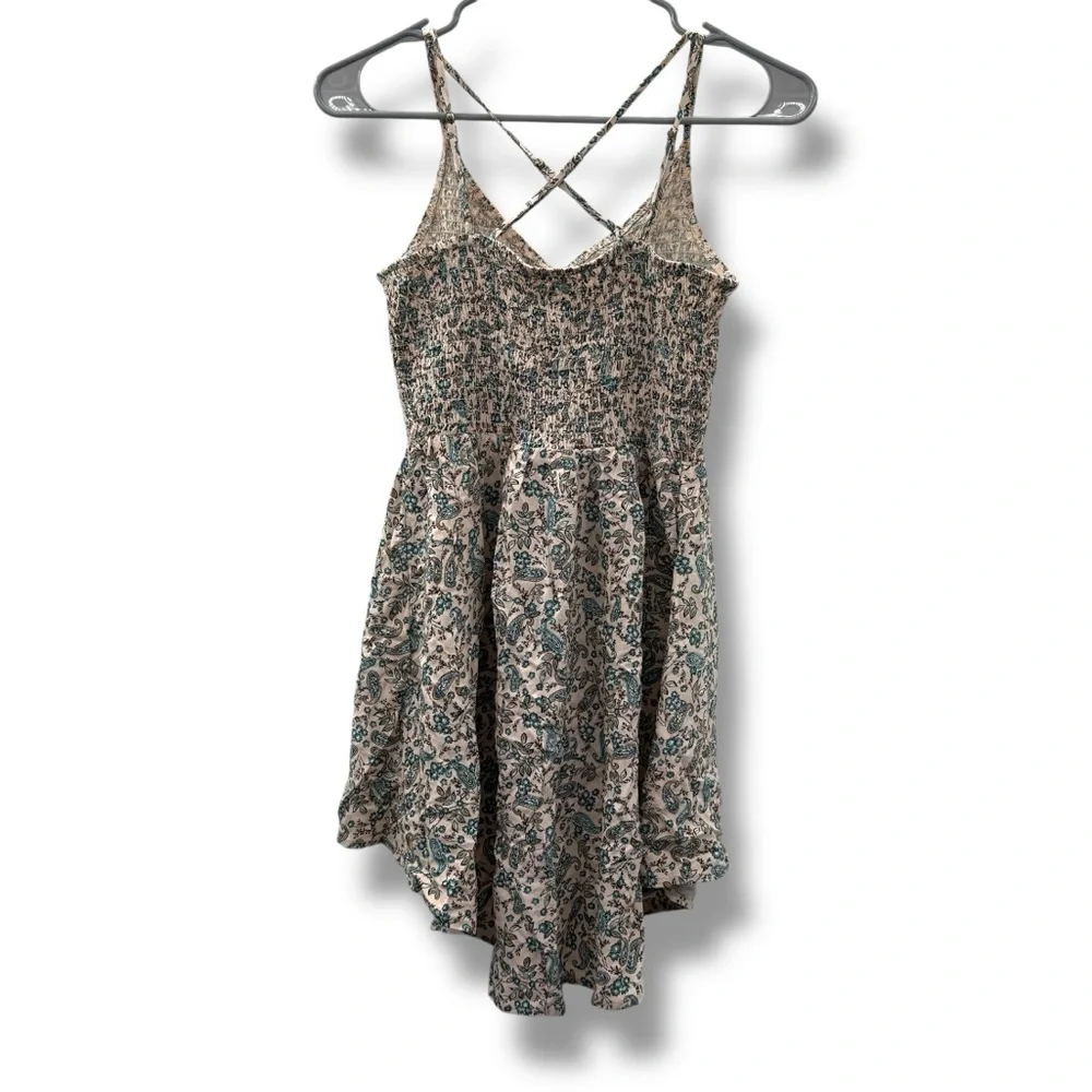 Maurices Cream Pink Blue Floral Print Sleeveless High Low Top Sz XS NEW‎